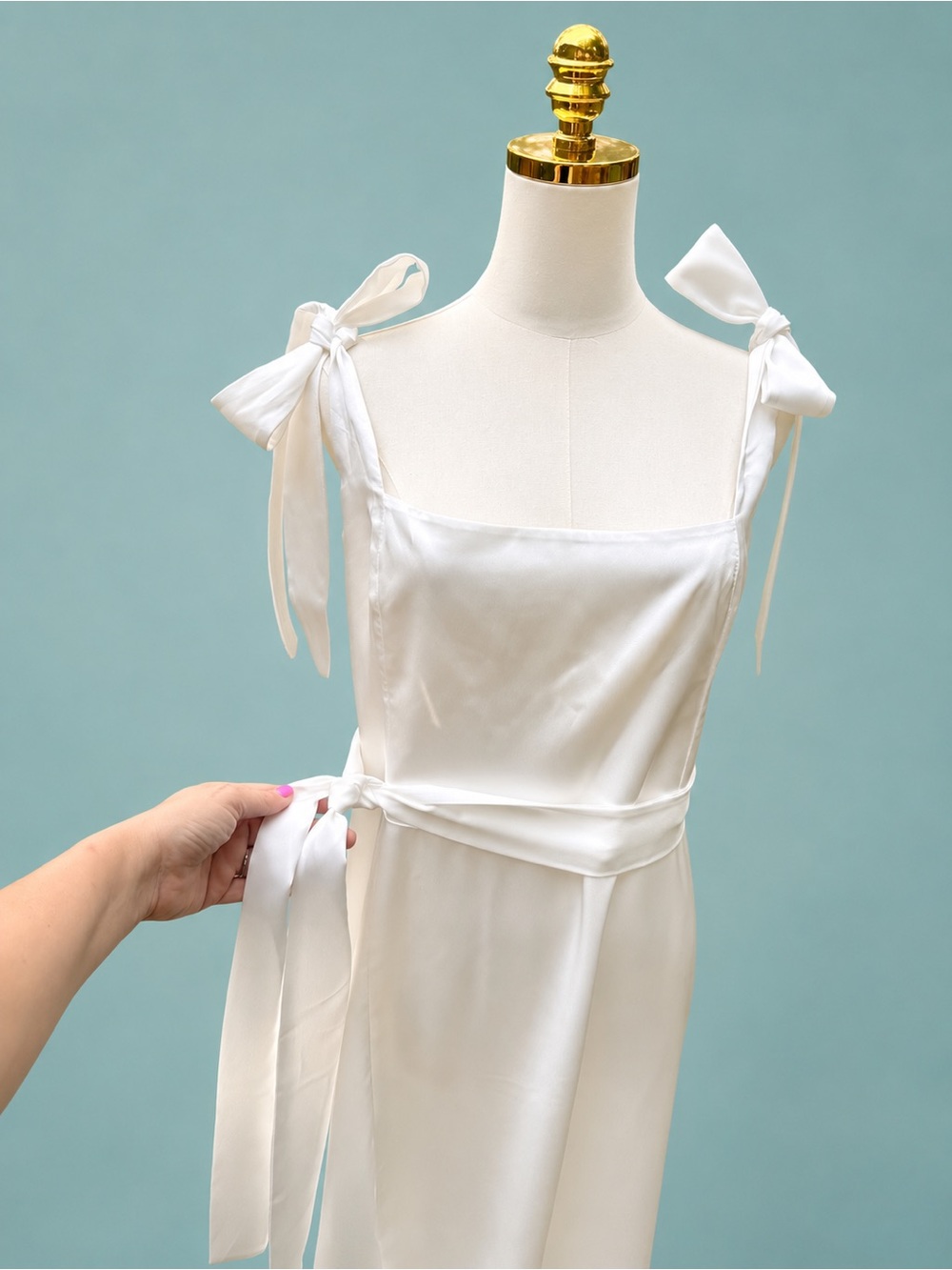 NWT Show Me Your MuMu Garden Midi Dress XL Satin Tie Strap Slit